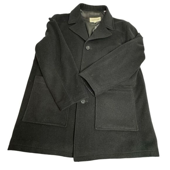 Pronto Uomo black wool and cashmere blend button up coat size L - Picture 15 of 15